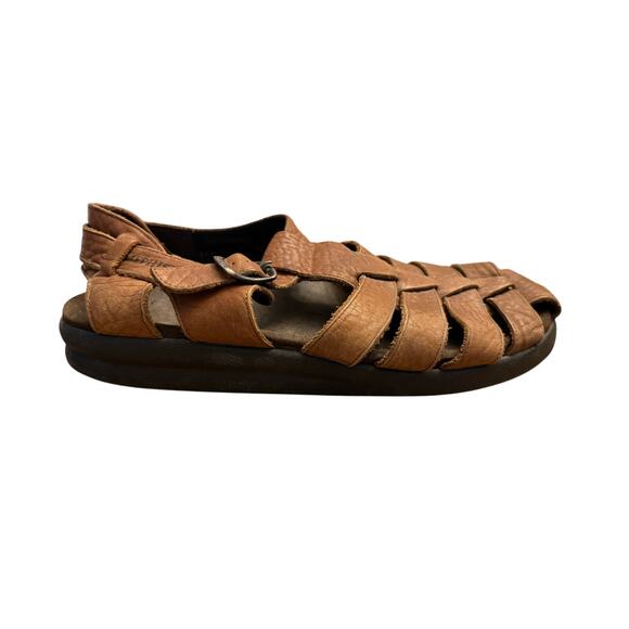 Mephisto Sam Fisherman Sandals Men’s 44 EU 10 US Brown Tan Leather Comfort - Picture 3 of 8